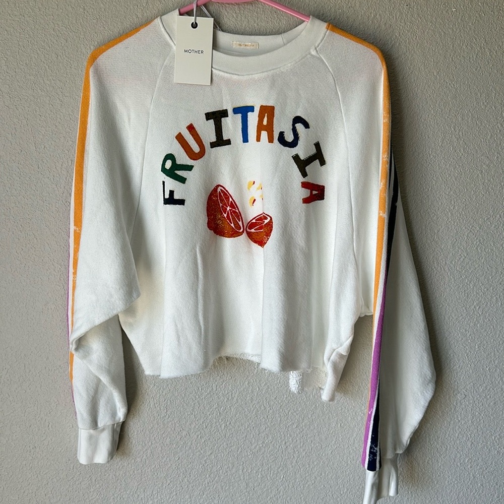 NWT MOTHER THE BOOST CROP CUTOFF SWEATSHIRT